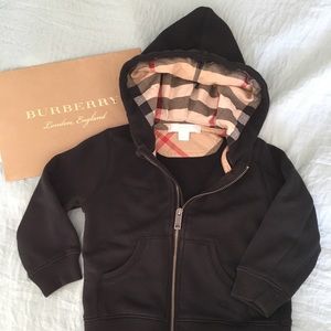 Burberry 12M Check Print Hooded Zip Jacket